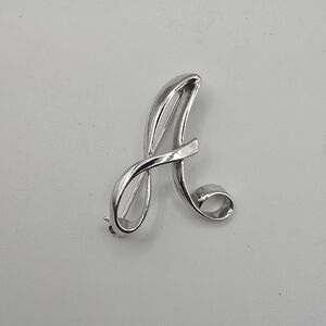 Vintage Sarah Coventry Silver Tone A Brooch Pin